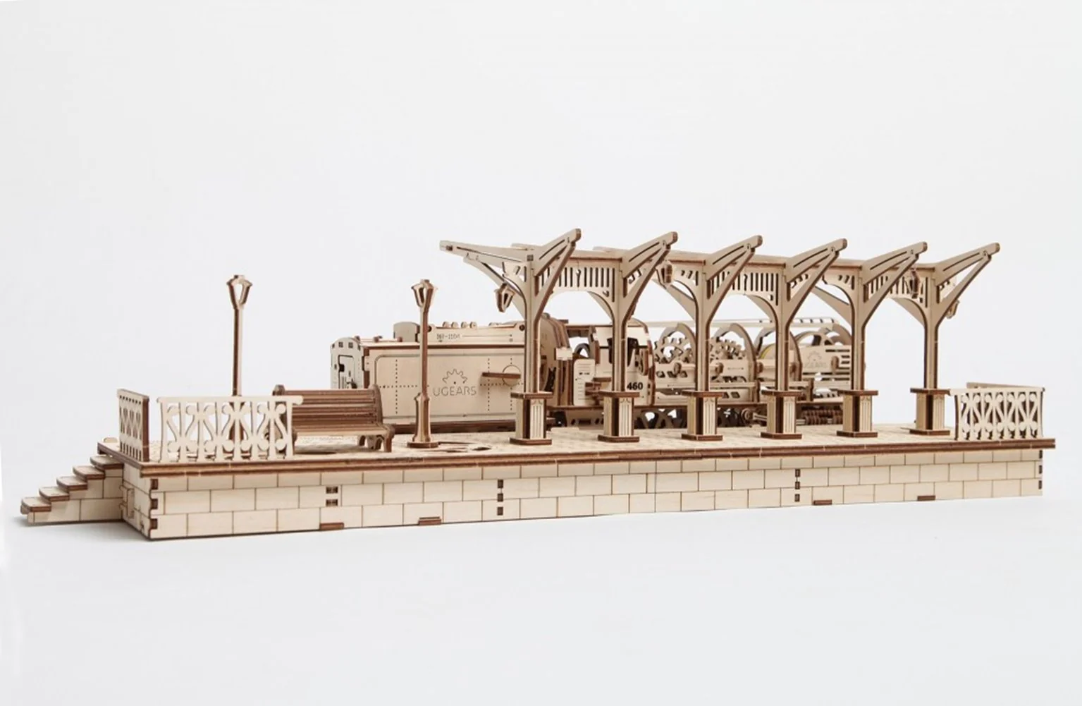 UG70013 Railway Platform Mechanical Model Kit - Image 2