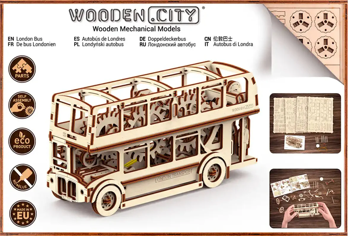 3D Wooden Bus Puzzle – London Bus - Image 5