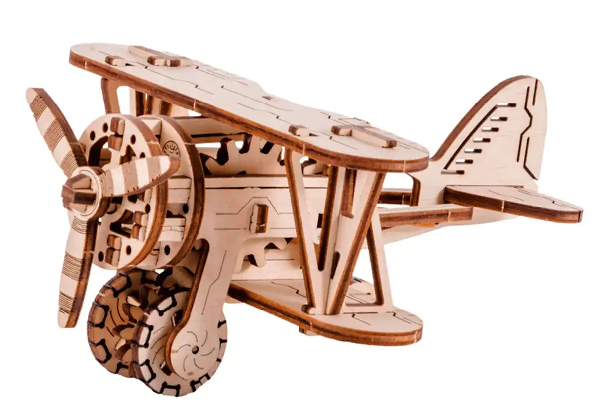 3D Wooden Plane Puzzle – Biplane - Image 2