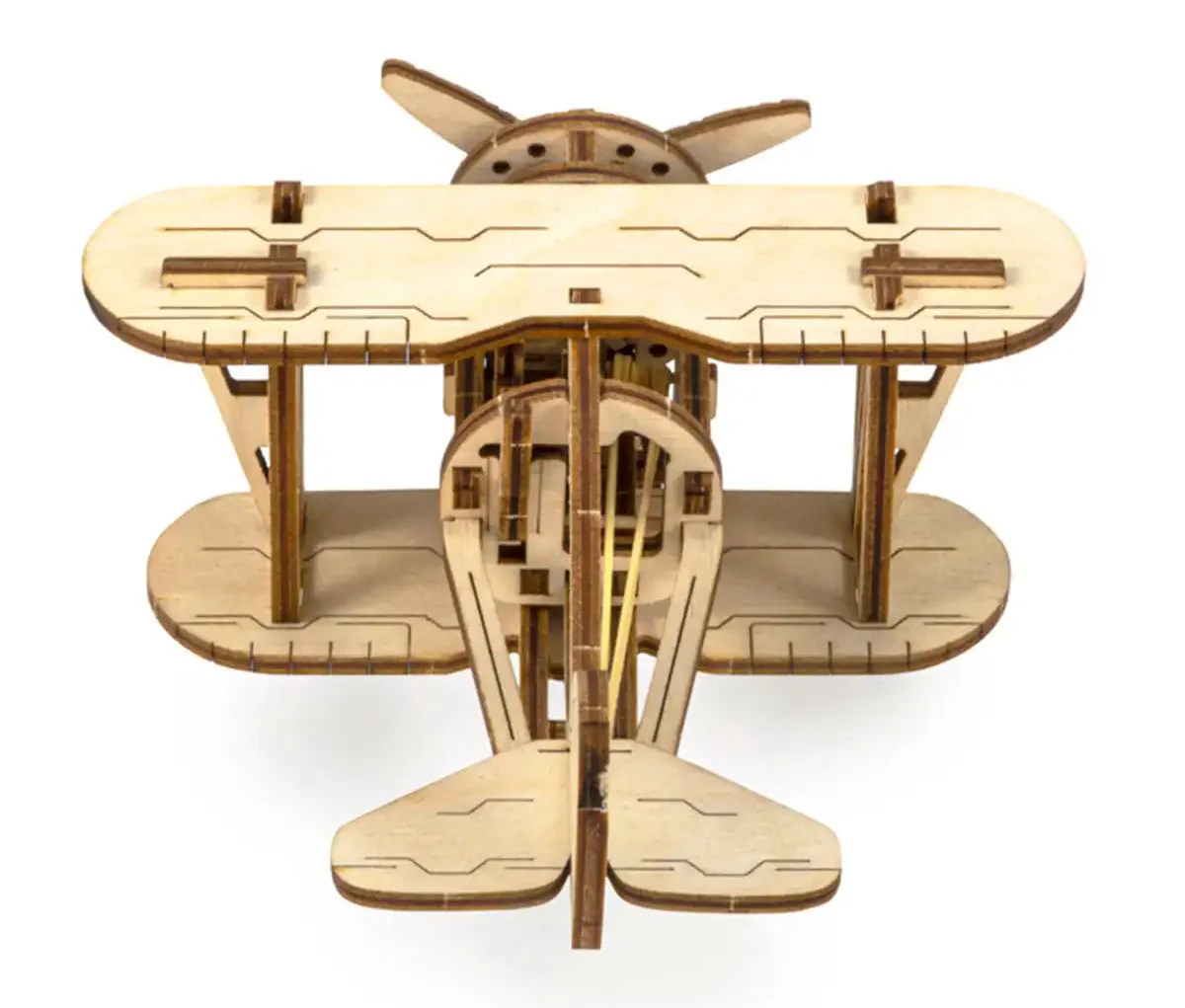 3D Wooden Plane Puzzle – Biplane - Image 6